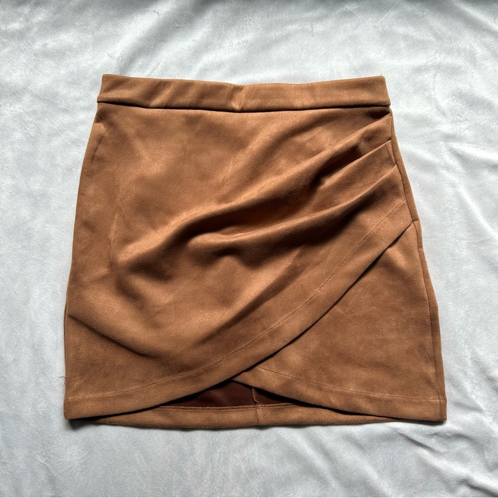 Dynamite Faux Suede Tulip Skirt